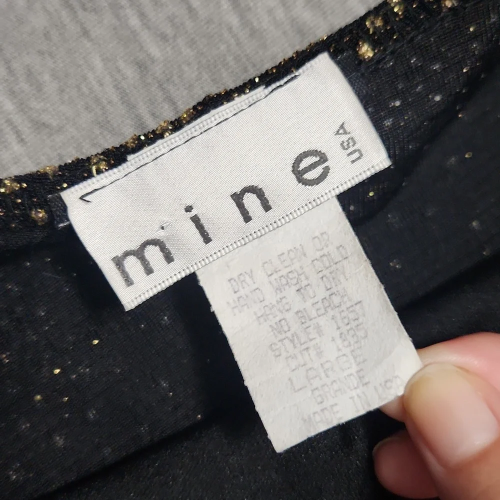 Vintage Sparkly Mini Little Black Party Spaghetti Strap Tank Dress - Picture 9 of 11